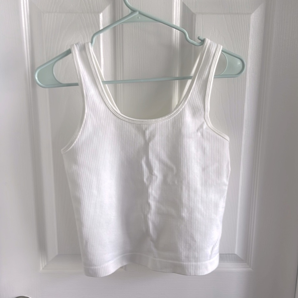 a new day White Ribbed Tank Top